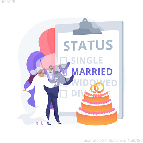 Image of Marital status abstract concept vector illustration.