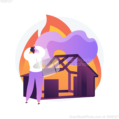 Image of Fire consequences abstract concept vector illustration.