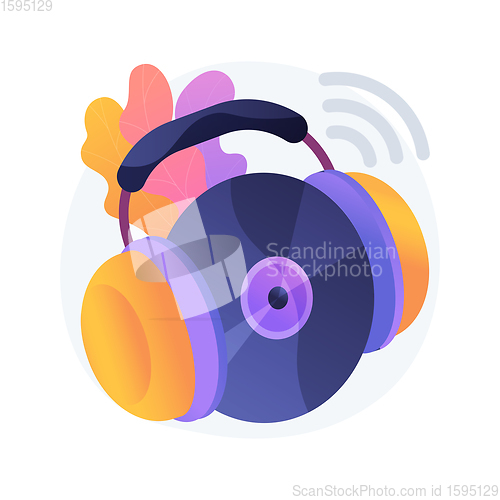 Image of Music playback abstract concept vector illustration.