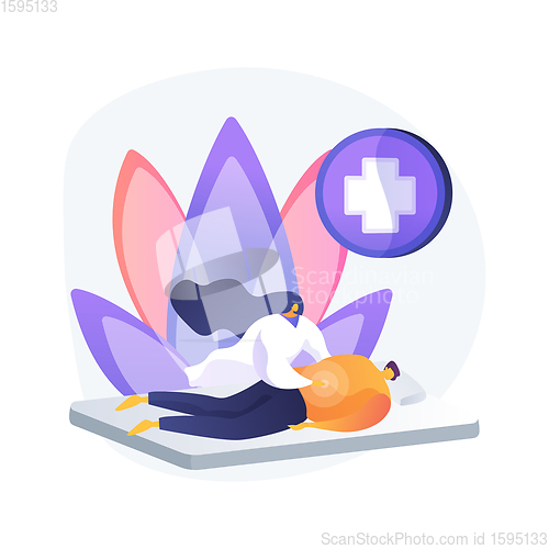 Image of Professional massage therapy abstract concept vector illustration.