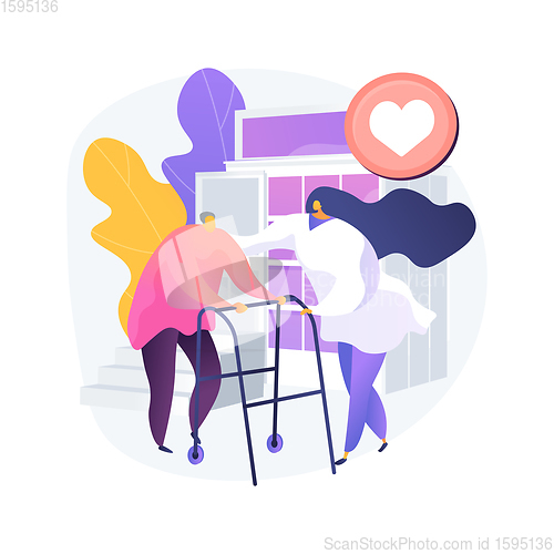 Image of Care for the elderly abstract concept vector illustration.