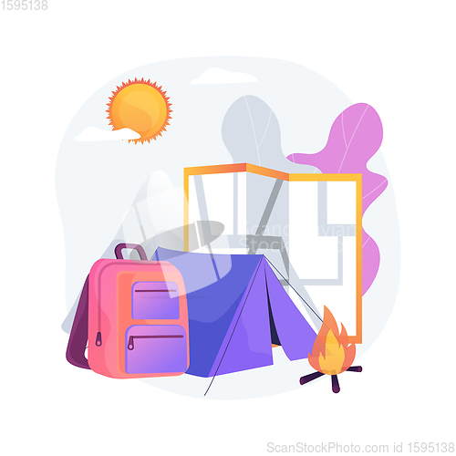 Image of Summer camp abstract concept vector illustration.