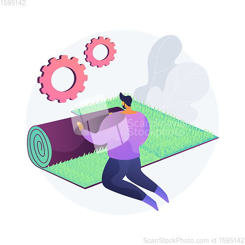 Image of Lawn repair abstract concept vector illustration.