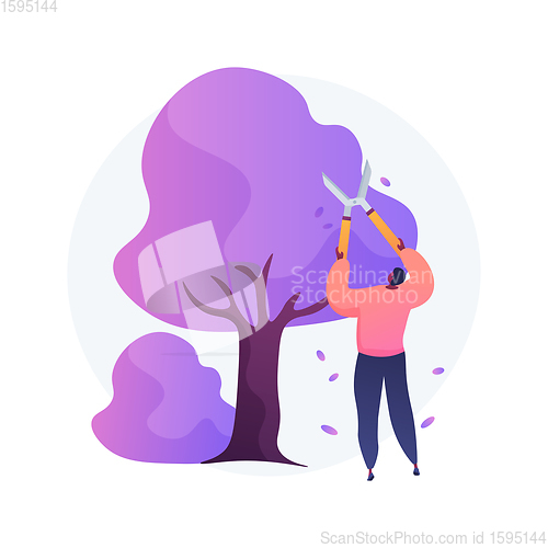 Image of Cutting trees and shrubs abstract concept vector illustration.