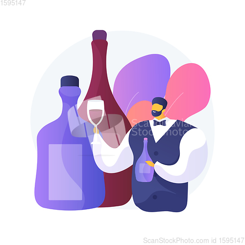 Image of Sommelier abstract concept vector illustration.