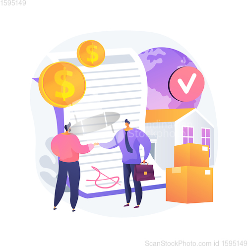 Image of Sales contract terms abstract concept vector illustration.