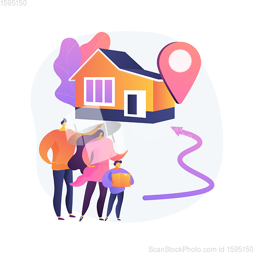 Image of Resettlement of persons abstract concept vector illustration.