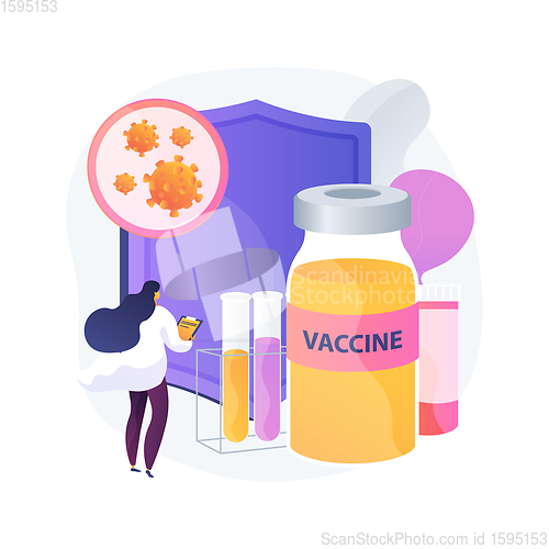Image of Coronavirus vaccine abstract concept vector illustration.