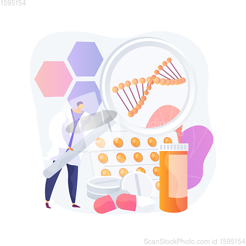 Image of Biopharmacology products abstract concept vector illustration.