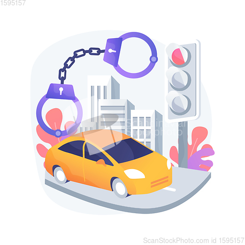 Image of Traffic crime abstract concept vector illustration.