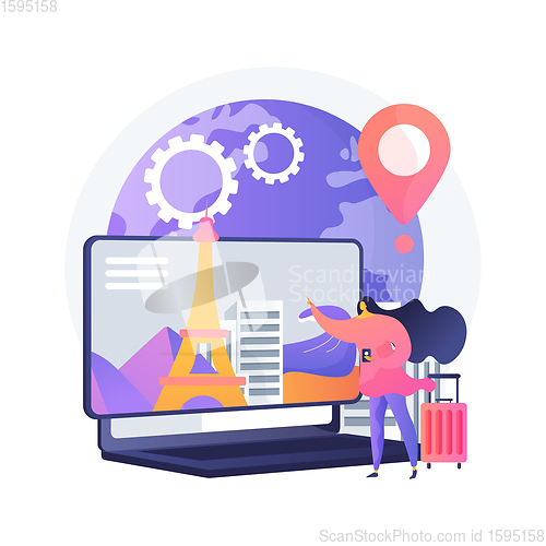 Image of Smart tourism system abstract concept vector illustration.