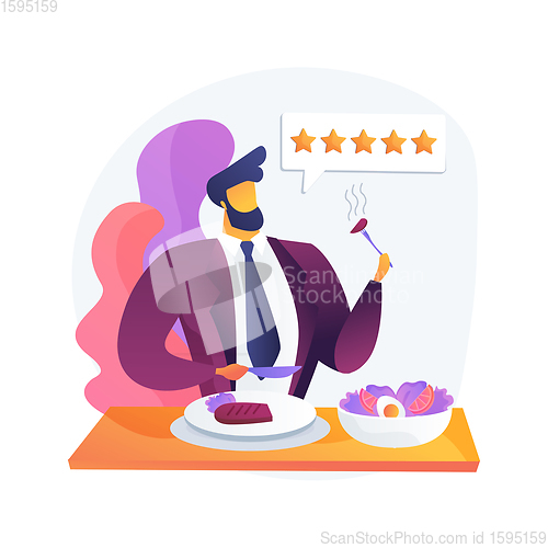 Image of Food critic abstract concept vector illustration.