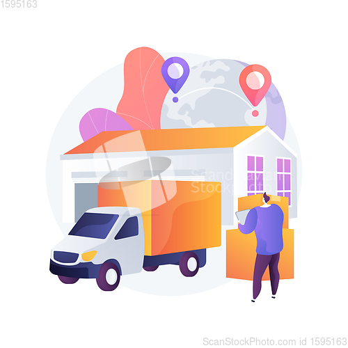 Image of Transit warehouse abstract concept vector illustration.