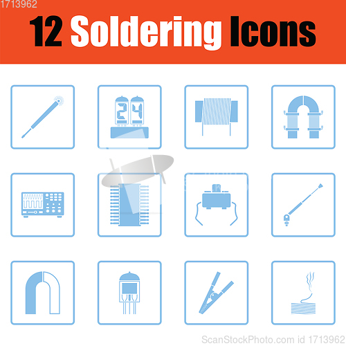 Image of Set of twelve soldering  icons