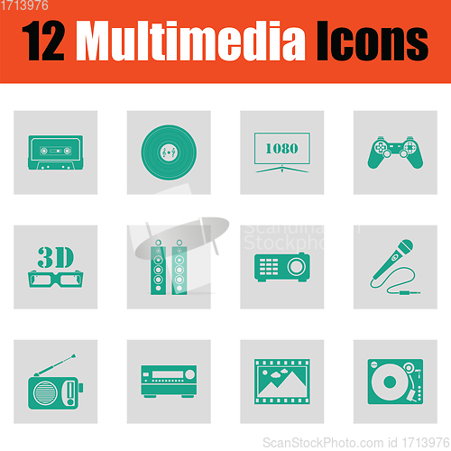 Image of Set of multimedia icons