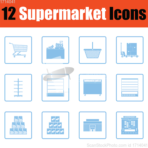 Image of Supermarket icon set