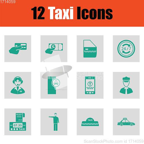 Image of Set of taxi icons