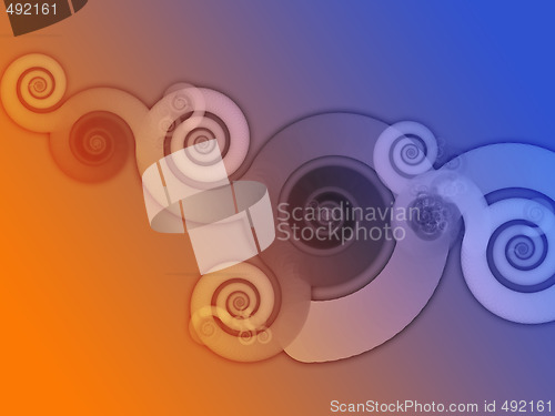 Image of Abstract swirly floral grunge illustration