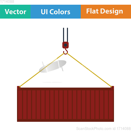 Image of Crane hook lifting container