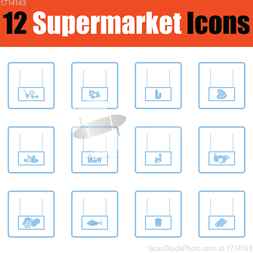 Image of Supermarket icon set