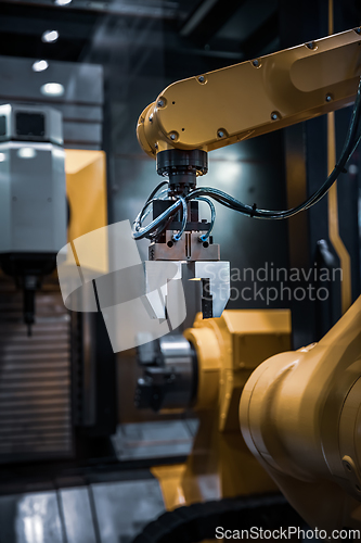 Image of Robotic Arm modern industrial technology. Automated production c