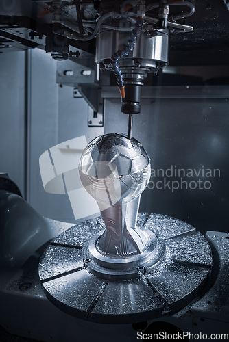 Image of Metalworking CNC milling machine. Cutting metal modern processin