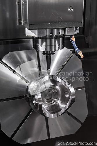 Image of Metalworking CNC milling machine. Cutting metal modern processin