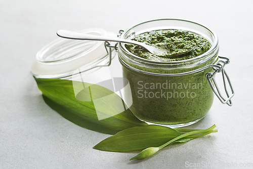 Image of ramson or wild garlic pesto