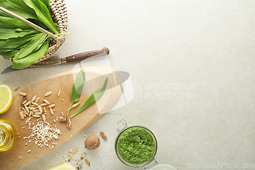 Image of pesto making wild garlic