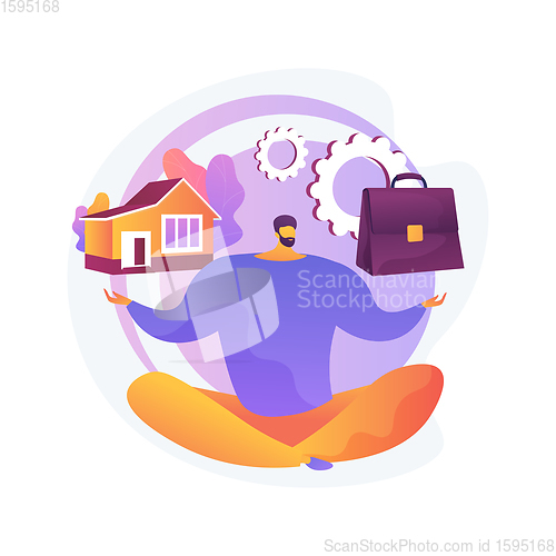 Image of Balancing work and family abstract concept vector illustration.