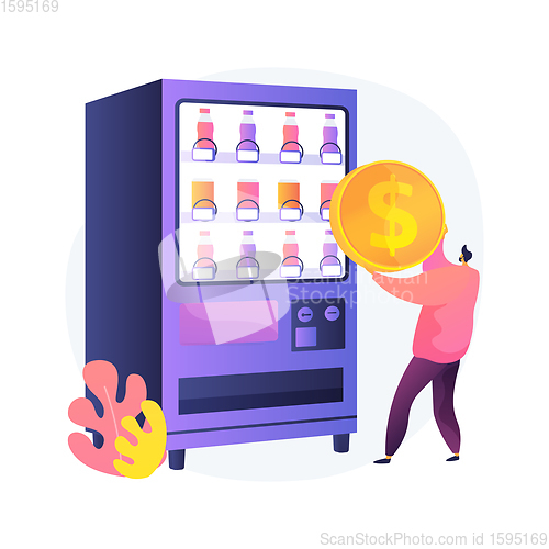 Image of Vending machine abstract concept vector illustration.