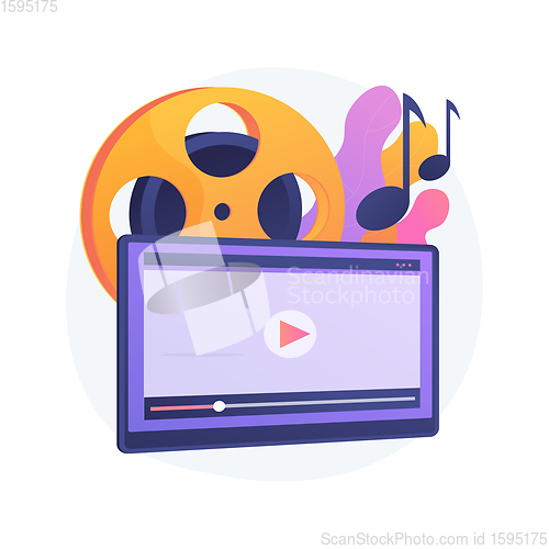 Image of Music video abstract concept vector illustration.