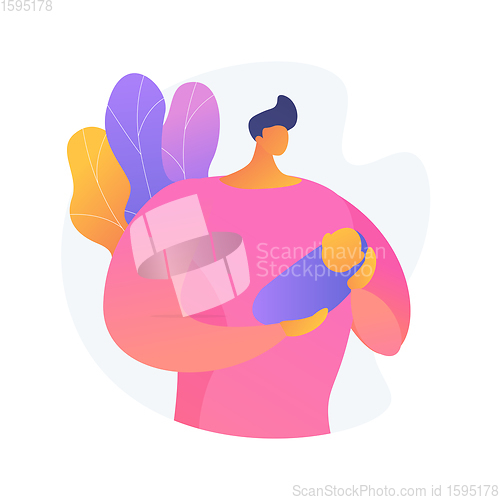 Image of Fatherhood care abstract concept vector illustration.