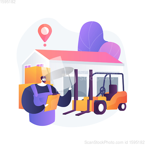 Image of Warehouse logistics abstract concept vector illustration.