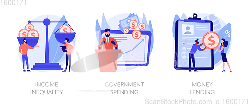 Image of Money distribution abstract concept vector illustrations.