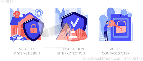 Image of Construction security services abstract concept vector illustrations.