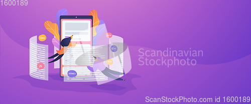 Image of Front end development it web banner concept.