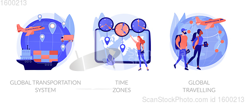 Image of International business coordination abstract concept vector illustrations.