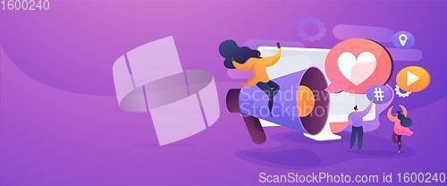 Image of Social network promotion concept banner header
