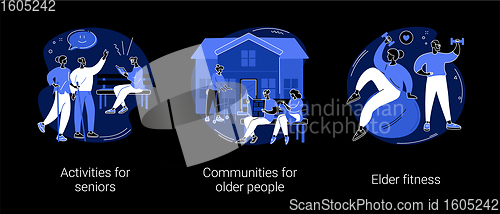 Image of Retiree lifestyle abstract concept vector illustrations.