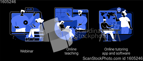 Image of E-learning abstract concept vector illustrations.