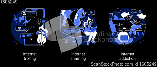 Image of Social media behavior abstract concept vector illustrations.