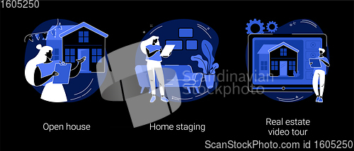 Image of Home for sale abstract concept vector illustrations.