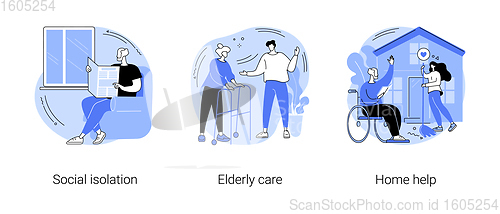 Image of Older people living abstract concept vector illustrations.