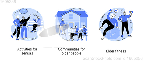 Image of Retiree lifestyle abstract concept vector illustrations.