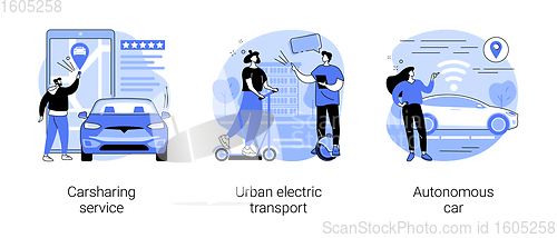 Image of Urban transportation abstract concept vector illustrations.