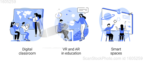 Image of Interactive learning abstract concept vector illustrations.