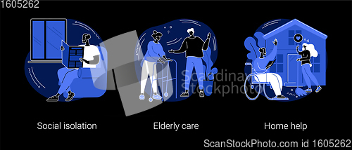 Image of Older people living abstract concept vector illustrations.
