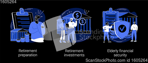 Image of Retirement financial planning abstract concept vector illustrations.