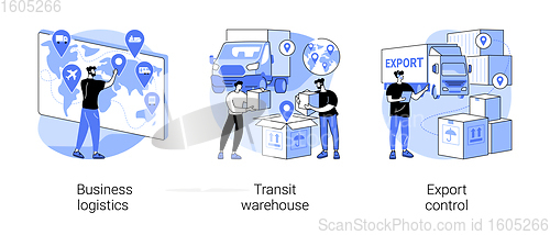 Image of Smart logistics technologies abstract concept vector illustrations.